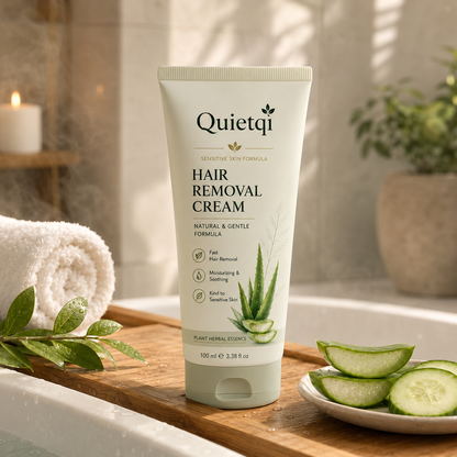 Quietqi Natural Gentle Hair Removal Cream | For Women & Men, Sensitive Skin